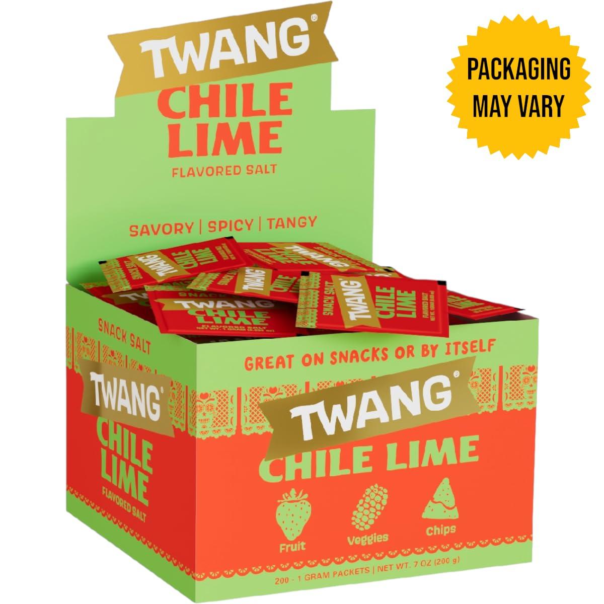 image:imageTwang Flavored Snack Salt Packets Chile Lime Toppings for Popcorn Fresh Fruits Veggies amp Chips 1 Gram Pack of 200Chile Lime