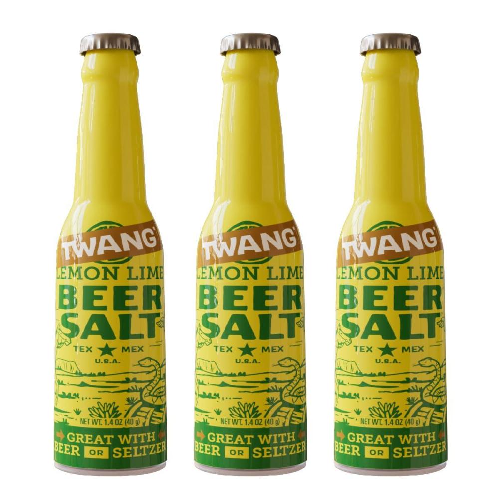 image:imageTwang Flavored Beer Salt Seasoning Pickle Toppings for Beer Hard Seltzers Canned Cocktails and More 1 Ounce Pack of 3Lemon Lime