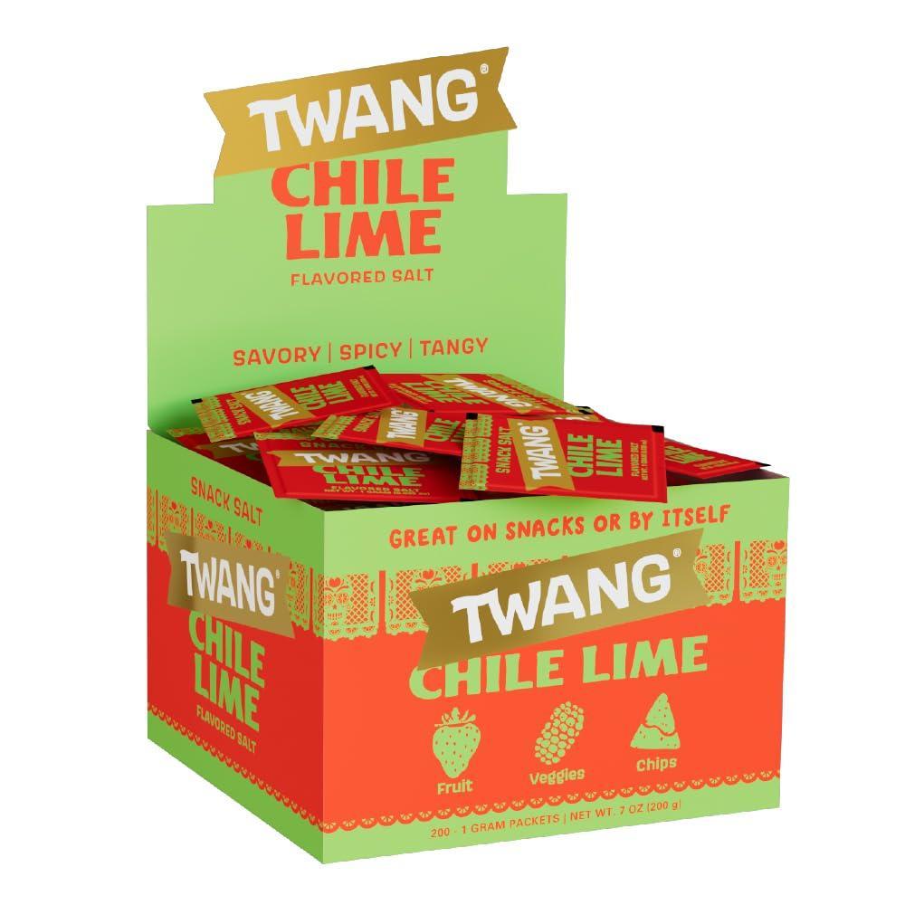 image:imageTwang Flavored Snack Salt Packets Chile Lime Toppings for Popcorn Fresh Fruits Veggies amp Chips 1 Gram Pack of 200Chile Lime