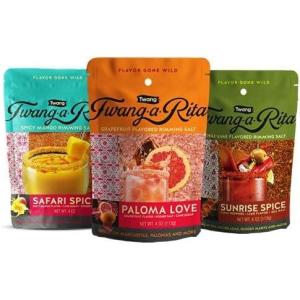 image:imageTwangARita Cocktail Rimming Salt Blend Savory Variety 4 Ounce Pouch Set of 3 1 Each Chile Lime Grapefruit Mango